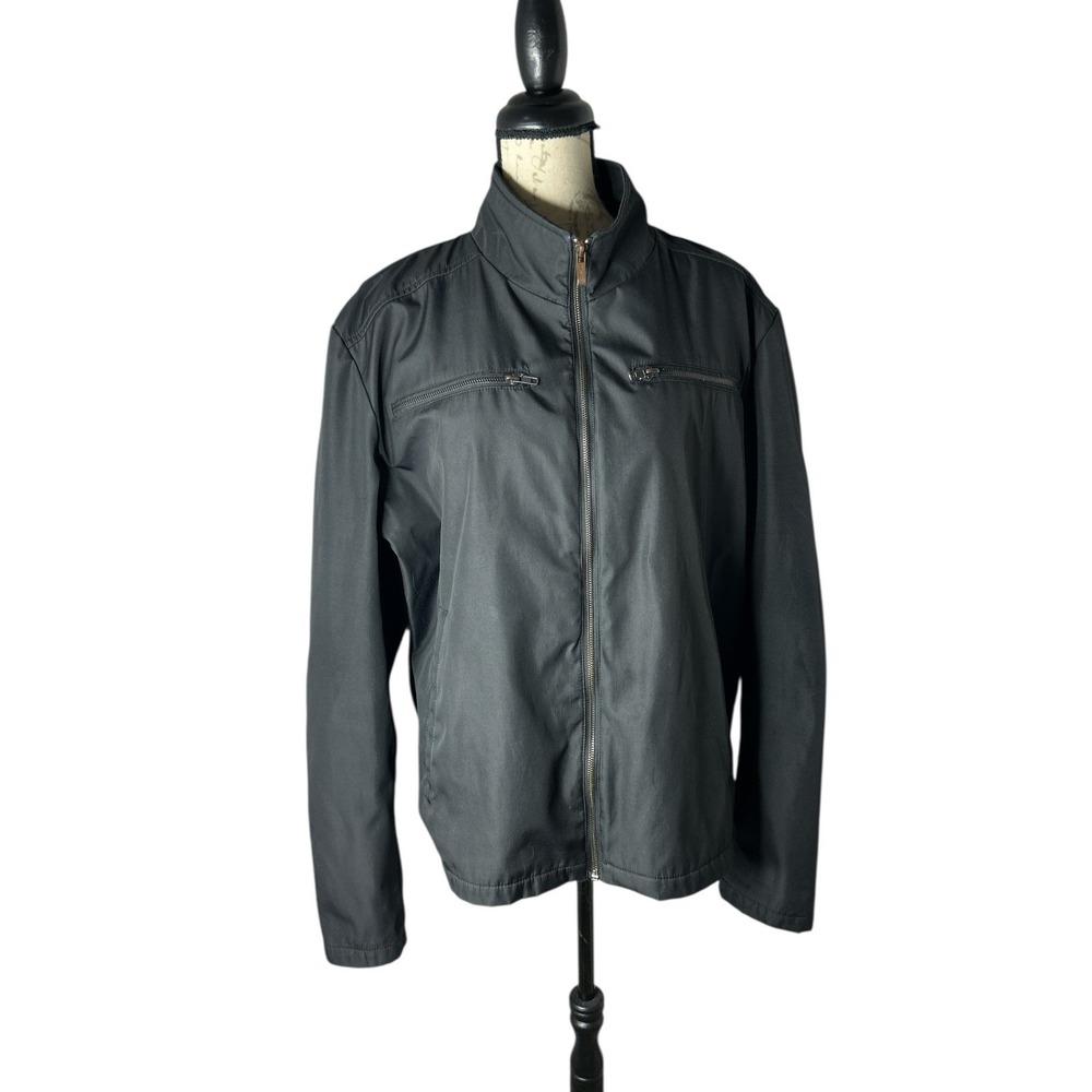 M. Julian Jacket Mens XL Bomber Zip Black Y2K‎ 90"s pockets Long Sleeve
